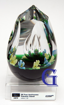 VOLCANIC ISLAND, 50 YEAR ANNIVERSARY COLLECTION, Caithness Glass paperweight